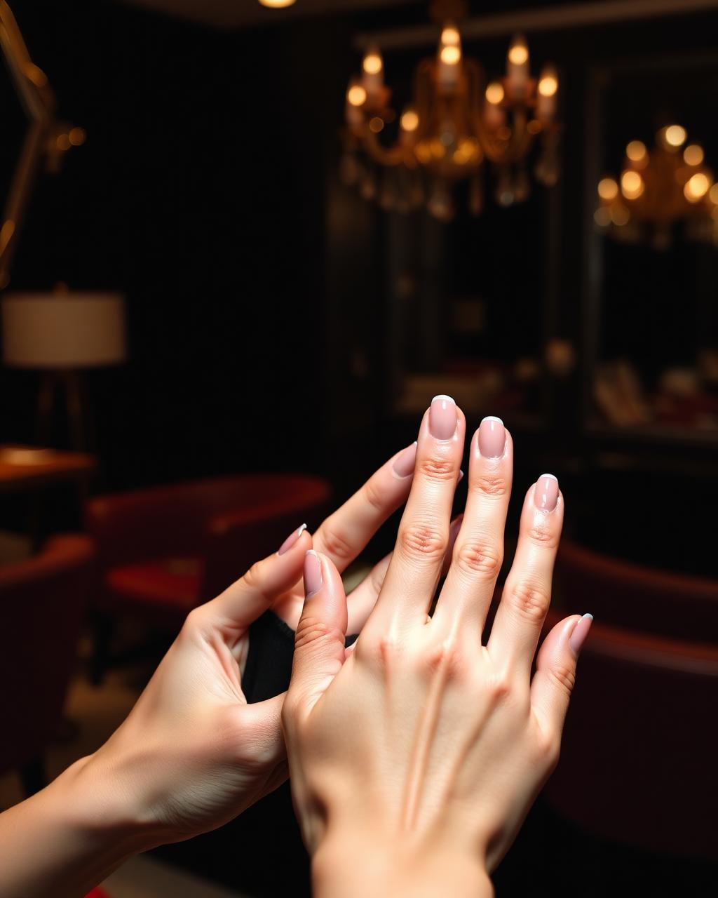 Manicured hands